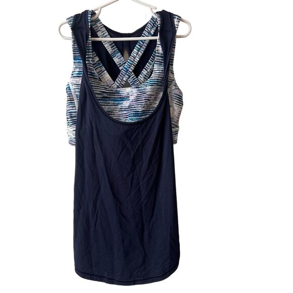 Lululemon Tops - Lululemon Ready & Go Tank 4 Inkwell Blurry Belle Multi Athleisure Running
